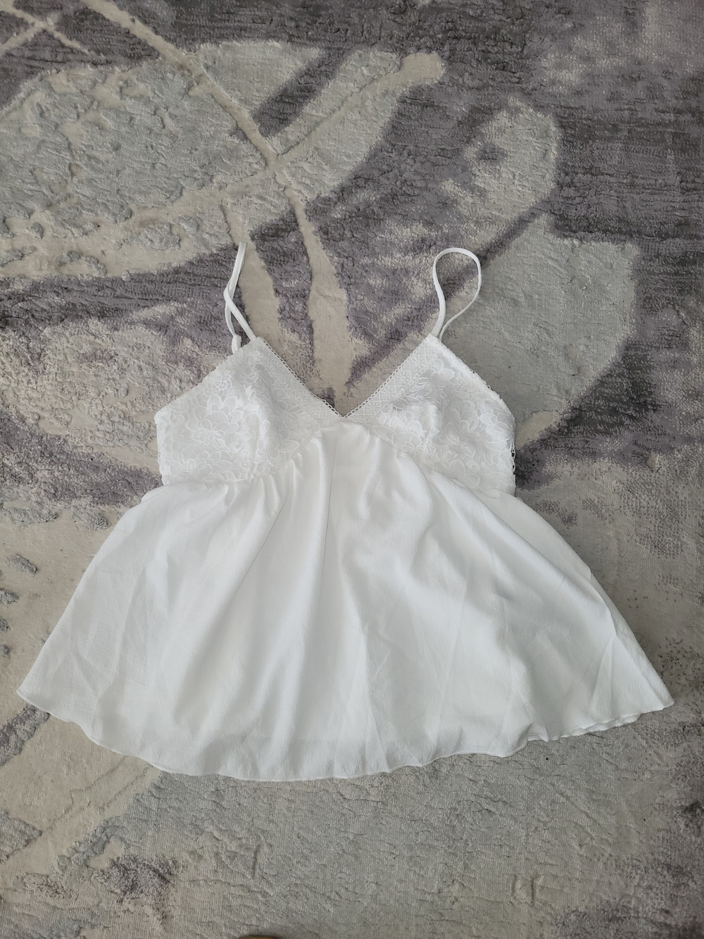Lace-Trim White Cami Top Size XL